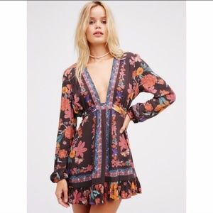 Free People Floral Mini Tunic Dress